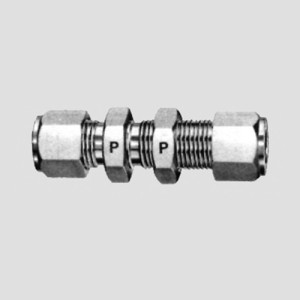 Gerade-Rohrverschraubung aus Messing oder Edelstahl - Schott Rohr Außen-: 1/8" Zoll / Schott-: 12,7 mm / Werkstoff: Edelstahl / L: 51,8 mm / Einhe