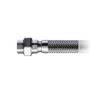 Edelstahl-Druckschlauch mit Gewindeanschlüssen NW: 25 mm / Innengewinde: R 1" / Außengewinde: R 1" / L: 800 mm / Einheit: 1 Stück