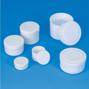 Verpackungsdose aus PP - mit Stülpdeckel Inhalt: 100 ml / Außen-: 70 mm / Höhe: 40 mm / Einheit: 25 Stück