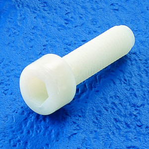 Zylinderschraube (DIN 912) aus PVDF - mit Innensechskant Außengewinde: M6 x 1 / Gewindelänge: 40 mm / D: 10 mm / l1: 6 mm / l2: 3 mm / SW: 5 mm / Ei