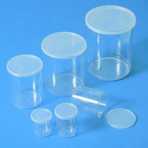 Präparatedose aus PS - mit Schnappdeckel Inhalt: 250 ml / Außen-: 65 mm / Höhe: 90 mm / Einheit: 10 Stück