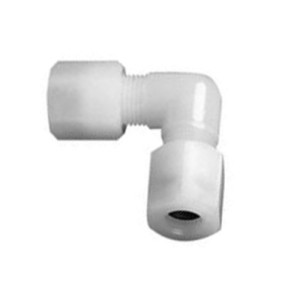 Winkel-Rohrverbinder aus PFA Rohr Außen-: 3/8" Zoll / D: 20 mm / L1: 45 mm / Einheit: 1 Stück