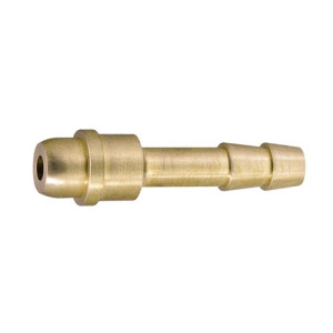 Gerade-Schlauchtülle mit Außenkonus aus Messing Schlauch Innen-: 9 mm / NW: 6,5 mm / Länge: 47 mm / Übw.-Mutter: 331086 / Einheit: 10 Stück
