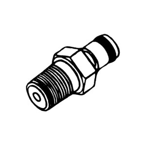 POM-Schnellverschluss-Stecker, NW 3,2 mm Anschluss: A-Gewinde NPT 1/8" / Ventil: mit / Länge: 37 mm / Einheit: 1 Stück