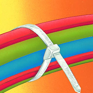 Kabelbinder aus Polyamid Spannbereich: 130 mm / Länge: 450 mm / Bandbreite: 4,8 mm / Zugfestigkeit: 22 kg / Farbe: natur / Einheit: 25 Stück