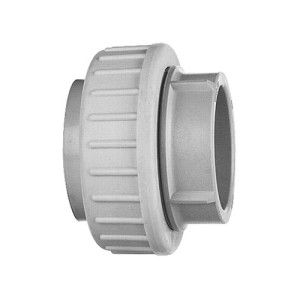 Gerader-Verbinder mit Schweißmuffe aus PP - lösbar d: 40 mm / h: 17 mm / L: 59 mm / PN: 10 bar / Werkstoff Dichtung: FPM / Einheit: 1 Stück