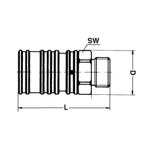 POM-Schnellverschlusskupplung, NW 12,2 mm Anschluss: A-Gewinde G 3/4" / Ventil: mit / Länge: 82 mm / Einheit: 1 Stück