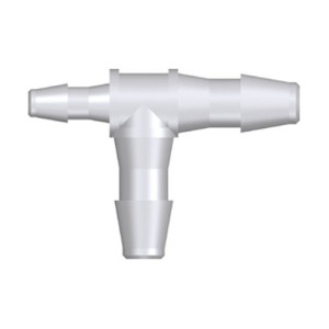 Mini-T-Reduzier-Schlauchtülle - asymmetrisch Schlauch Innen- (A): 1,6 mm / Schlauch Innen- (B): 3,2 mm / Werkstoff: PA 6.6 / Farbe: schwarz / Einh