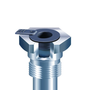 Sicherheits-Stopfen aus TPE mit Lasche d: 9,5 mm / D: 17 mm / h: 8 mm / L: 27,3 mm / für Gewinde: M10 / Einheit: 25 Stück