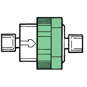 Filterhalter aus PFA Typ: 6 / -Filter: 50 mm / max. Betr.-Druck: 1,7 bar / Farbe: grün / Einheit: 1 Stück