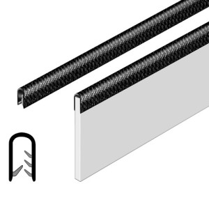 Kantenschutzprofil - ohne Dichtung Klemmbereich: 4 - 6 mm / min. d1: 50 mm / min. d2: 40 mm / min. d3: 30 mm / min. d4: 30 mm / Gewicht: 160 g/m / E
