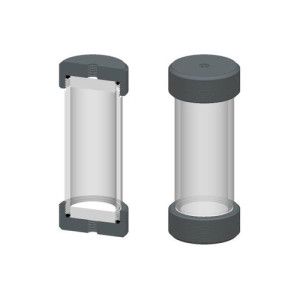 Adsorber-Filterbehälter zur Gasreinigung Volumen: 2.400 ml / max. Betr.-Druck: 2,2 bar / Innen-: 80 mm / Innengewinde: G 1/4" / Abmessung xH: 102