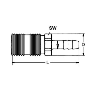 PA-Schnellverschlusskupplung, NW 6 mm Anschluss: Tülle 9 mm / Ventil: mit / Länge: 73,3 mm / Einheit: 1 Stück
