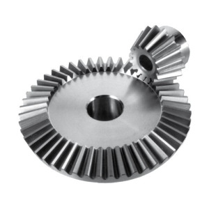 Kegelrad aus Edelstahl rostfrei Modul: 1 / Zahnbreite (b): 9,3 mm / Bohrung (B): 5 mm / Übersetzung (x:1): 4 / Zähne: 15 / passendes Gegenrad: 70463