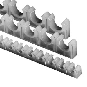 Rohrklemmleiste aus LDPE Rohr Außen-: 15 mm / B: 15 mm / d1: 4,3 mm / d2: 8,5 mm / h: 26 mm / h1: 5 mm / H: 34 mm / l: 29 mm / L: 27 mm / Einheit: