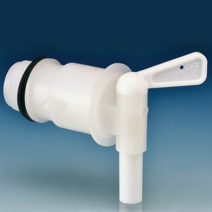 Ablasshahn aus PP - Rohrgewinde R 3/4" Außengewinde: R 3/4" / -Auslauf außen: 10,5 mm / Einheit: 1 Stück