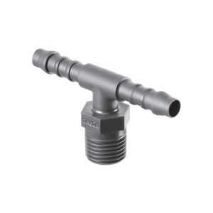 T-Schlauchtülle mit Außengewinde aus PA Schlauch Innen-: 4 mm / Außengewinde: NPT 1/4" / NW: 2,5 mm / L1: 21 mm / L2: 26 mm / SW: 14 mm / Einheit: