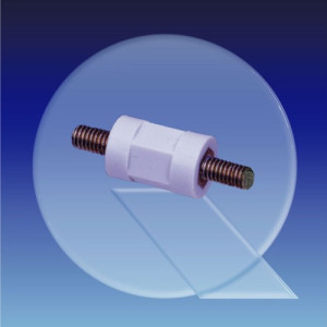 Isolierdistanzbolzen aus PS - zylindrisch, Außengewinde (M3 - M4) L: 30 mm / Außengewinde: M4 x 0,7 / P1: 7 mm / P2: 7 mm / SW: 9 mm / Einheit: 5 St