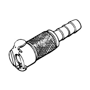 Schnellverschlusskupplung aus Messing-verchromt, NW 3,2 mm Anschluss: Tülle 3,2 mm / Ventil: mit / Länge: 42 mm / Einheit: 1 Stück