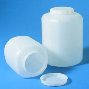 Weithals-Sicherheitsflasche aus HDPE - achteckig Inhalt: 5 l / Abmessung: 190 x 180 mm / -Hals: 109 mm / Höhe: 230 mm / Einheit: 1 Stück