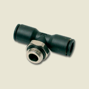 T-Steckverbinder mit Außengewinde-G - symmetrisch Schlauch Außen-: 14 mm / Außengewinde: G 1/2" / D: 25,5 mm / H: 54 mm / L: 65 mm / SW1: 27 mm / E