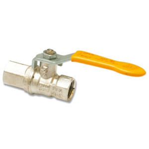 Kugelhahn aus Messing - Standard Innengewinde: G 1 1/2" / NW: 40 mm / PN: 30 bar / H: 79 mm / l1: 23 mm / L: 120 mm / L1: 71,5 mm / L2: 158 mm / SW:
