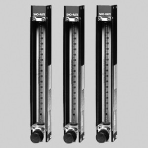 Durchflussmesser aus Metall - Skala: 150 mm Messbereich Luft: 0 - 94 l/h / Werkstoff Schwebekörper: Edelstahl / Nadelventil: Messing / Einheit: 1 St