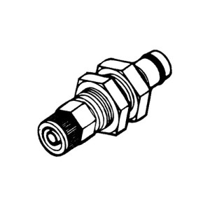 POM-Schnellverschluss-Stecker, NW 6,4 mm - Schalttafel Anschluss: Rohr 9,5 mm / Ventil: ohne / Länge: 45 mm / Schott-: 18 mm / Einheit: 1 Stück