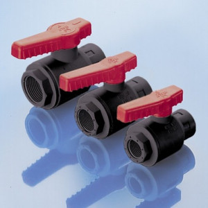 Kugelhahn aus PP NW: 15 mm / Innengewinde: G 1/2" / H: 78 mm / L: 75 mm / L1: 93 mm / SW: 30 mm / Einheit: 1 Stück