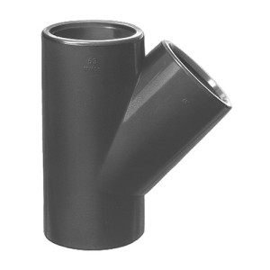 Y-Verbinder 45° mit Klebemuffe aus PVC-U d: 63 mm / D: 77 mm / PN: 10 bar / Einheit: 3 Stück