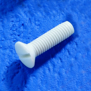 Senkkopfschraube (DIN 963) aus PTFE - mit Schlitz Außengewinde: M6 x 1 / L: 30 mm / D: 11,3 mm / h: 2,5 mm / Einheit: 1 Stück