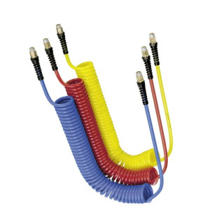 PUR-Spiralschlauch mit Verschraubungen Innen-: 5 mm / Außen-: 8 mm / Außengewinde: R 1/4" / Spiral- außen: 36 mm / Blocklänge: 610 mm / Arbeitslä