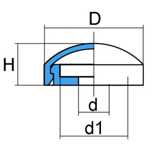 Abdeckkappe aus HDPE mit Rosette für Gewinde: M4:M5 / d: 5 mm / d1: 10 mm / D: 14,5 mm / H: 5 mm / Farbe: weiß / Einheit: 50 Stück