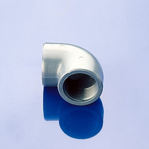 Winkel-Gewindemuffe aus PP-glasfaserverstärkt Innengewinde: G 1/2" / d: 17,5 mm / D: 29,5 mm / h: 11 mm / H: 42,5 mm / l1: 16,5 mm / Einheit: 5 Stüc