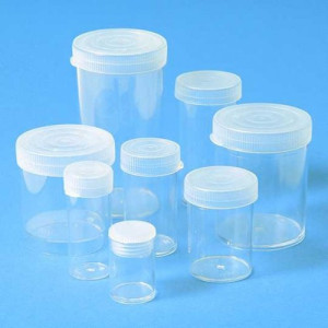 Präparatedose aus PS - mit Stülpdeckel aus PE Inhalt: 15 ml / Außen-: 23 mm / Höhe: 59 mm / Einheit: 50 Stück