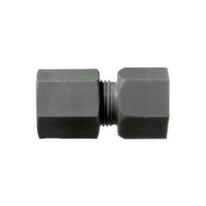 Gerader-Rohrverbinder mit Innengewinde aus PP, PVDF oder PTFE Rohr Außen-: 4 mm / Innengewinde: G 1/4" / l1: 15 mm / L: 46 mm / SW: 17 mm / Werksto