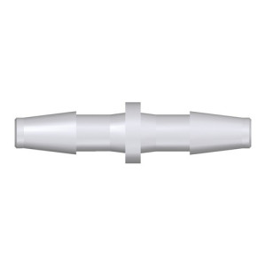 Mini-Schlauchtülle - mit Steg Schlauch Innen-: 6,4 mm / Werkstoff: PVDF / Farbe: natur / Einheit: 5 Stück