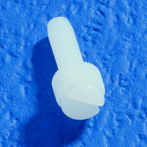 Rändelkopfschraube aus PA - mit Schlitz Außengewinde: M3 x 0,5 / Gewindelänge: 6 mm / D: 8,1 mm / d1: 1 mm / l1: 5,5 mm / l2: 1,1 mm / Einheit: 100