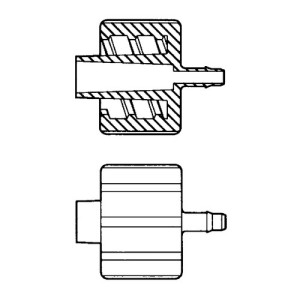 Luer-Lock-Schlauchadapter (männlich) für harte Schläuche Schlauch Innen-: 1/16" Zoll / Schlauch Innen-: 1,6 mm / Werkstoff: PA 6.6 / Einheit: 20 S