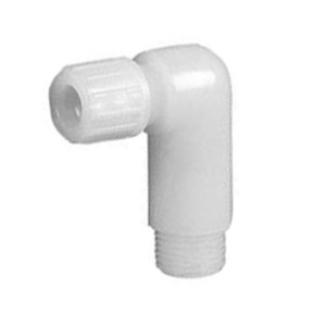 Winkel-Verbinder mit Außengewinde aus PFA - lang Schlauch Innen-: 5 mm / Schlauch Außen-: 8 mm / Außengewinde: G 1/8" / D: 13 mm / l1: 8 mm / L1:
