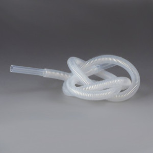 PFA-Wellrohr mit glatten Enden NW: 16 mm / Innen- Endstück: 14 mm / Außen- Endstück: 16 mm / max. Betr.-Druck: 2 bar / min. Biegeradius: 28 mm / L