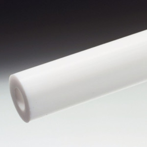 Rohr aus PTFE (virginal) - extrudiert Innen-: 40 mm / Toleranz Innen-: +0 / -2,4 mm / Außen-: 55 mm / Toleranz Außen-: +3,3 / -0 mm / Länge: 500