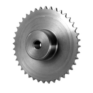 Kettenrad aus Stahl - mit einseitiger Nabe DIN ISO: 05 B-1 / Teilung (p): 8 mm / Zahnbreite (b): 2,8 mm / c: 1 mm / r3: 8 mm / Zähne: 40 / Kopfkreis