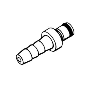 POM-Schnellverschluss-Stecker, NW 6,4 mm Anschluss: Tülle 9,5 mm / Ventil: mit / Länge: 46 mm / Einheit: 1 Stück