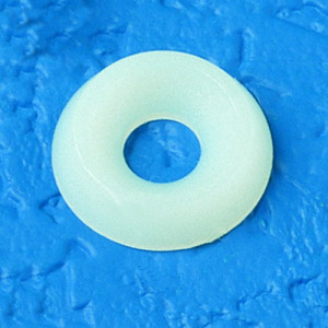 Rosette aus PA für Senkkopfschrauben - konischer Querschnitt für Gewinde: M5 / d: 5,3 mm / d1: 9,8 mm / D: 15,3 mm / h: 3,5 mm / d2: 90 Grad / Farbe