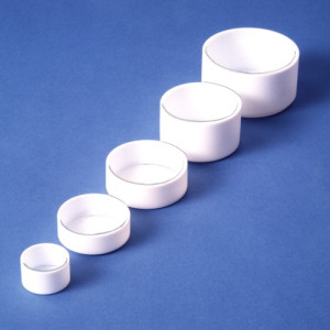 Abdampfschale aus PTFE - flach, ohne Ausguss Inhalt: 100 ml / Außen-: 80 mm / Höhe: 28 mm / Einheit: 1 Stück