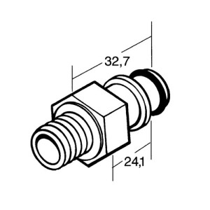 PP-Schnellverschluss-Stecker, NW 9,5 mm Anschluss: A-Gewinde NPT 3/8" / Ventil: mit / Länge: 48 mm / Einheit: 1 Stück