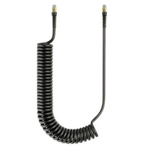 PUR-Funkenschutz-Spiralschlauch mit drehbaren R-Außengewinden Innen-: 6 mm / Außen-: 10 mm / Außengewinde: R 1/4" / Spiral- außen: 52 mm / Blockl