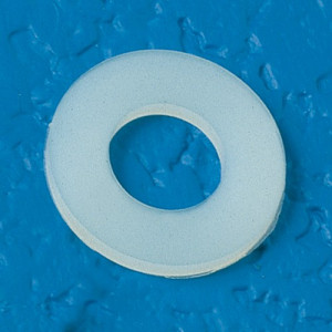 Unterlegscheibe (DIN 125) aus PA für Gewinde: M2,3 / d: 2,5 mm / D: 6 mm / h: 0,5 mm / Einheit: 50 Stück