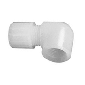 Winkel-Verbinder mit Innengewinde aus PFA Schlauch Innen-: 8 mm / Schlauch Außen-: 10 mm / Innengewinde: G 3/8" / D1: 25 mm / l1: 15 mm / L1: 38 m